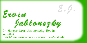 ervin jablonszky business card